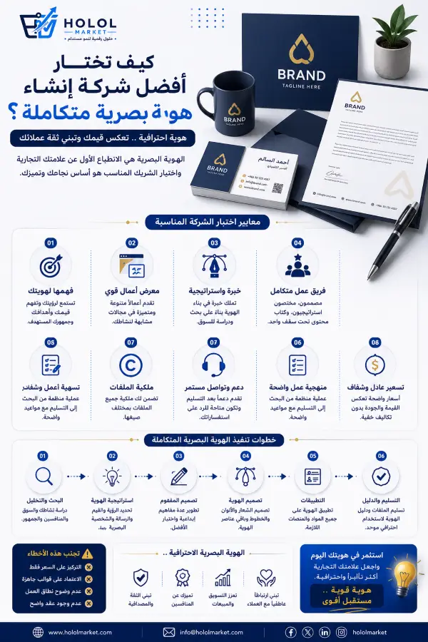 كيف تختار افضل شركة انشاء هوية بصرية متكاملة؟